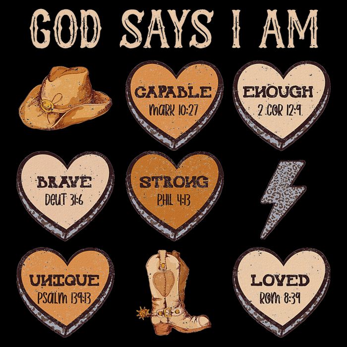 God Say I Am Conversation Heart Rodeo Western Christian Cooling Performance Long Sleeve Crew