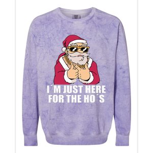 Gangsta Santa Im just here for the Hos Cool Xmas Christmas Colorblast Crewneck Sweatshirt