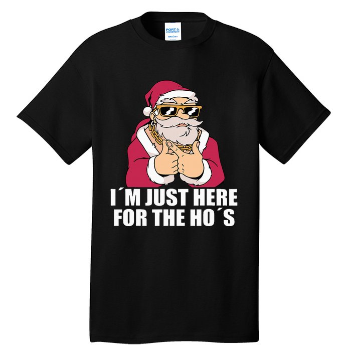 Gangsta Santa Im just here for the Hos Cool Xmas Christmas Tall T-Shirt