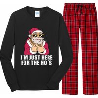 Gangsta Santa Im just here for the Hos Cool Xmas Christmas Long Sleeve Pajama Set