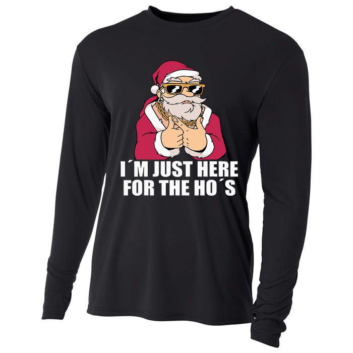 Gangsta Santa Im just here for the Hos Cool Xmas Christmas Cooling Performance Long Sleeve Crew