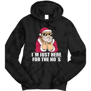 Gangsta Santa Im just here for the Hos Cool Xmas Christmas Tie Dye Hoodie