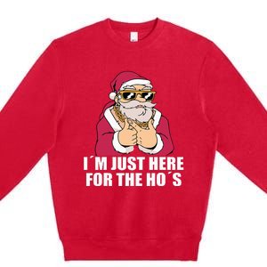 Gangsta Santa Im just here for the Hos Cool Xmas Christmas Premium Crewneck Sweatshirt