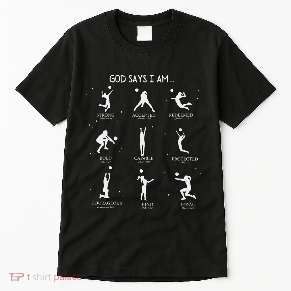 God Says I Am Christian Bible Verse Religious Volleyball Tall T-Shirt