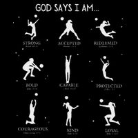 God Says I Am Christian Bible Verse Religious Volleyball Tall T-Shirt