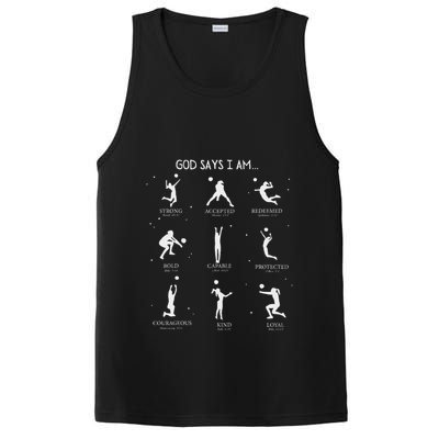 God Says I Am Christian Bible Verse Religious Volleyball PosiCharge Competitor Tank