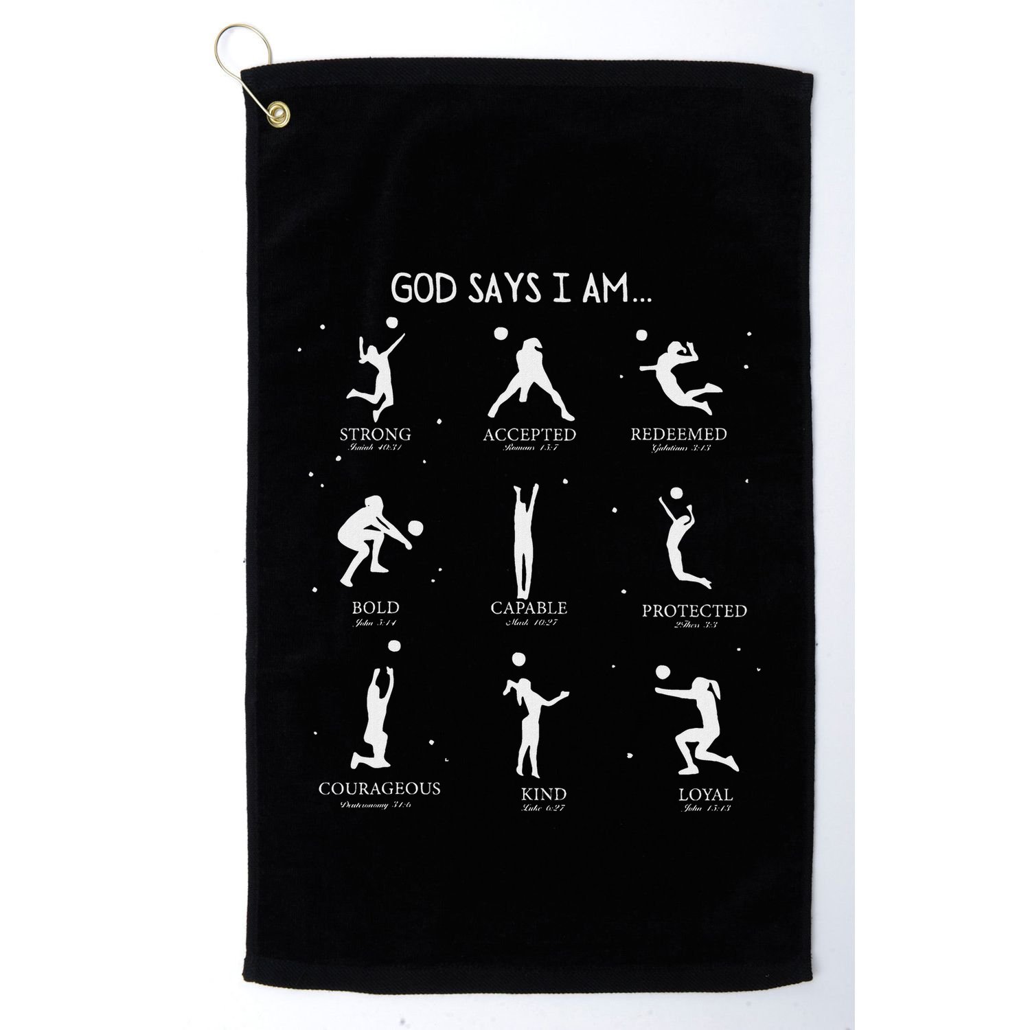 God Says I Am Christian Bible Verse Religious Volleyball Golf Towel