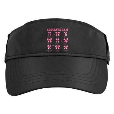 God Says I Am Coquette Bow Valentines Day Christian Women Adult Drive Performance Visor