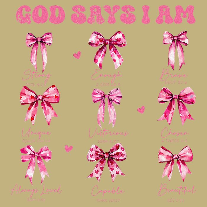 God Says I Am Coquette Bow Valentines Day Christian Women Cooling Performance Crew T-Shirt