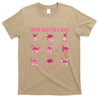 God Says I Am Coquette Bow Valentines Day Christian Women T-Shirt