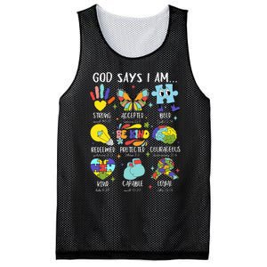 God Says I Am Be Kind Autism Awareness Sped Mesh Reversible Basketball Jersey Tank