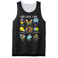 God Says I Am Be Kind Autism Awareness Sped Mesh Reversible Basketball Jersey Tank