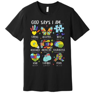 God Says I Am Be Kind Autism Awareness Sped Premium T-Shirt