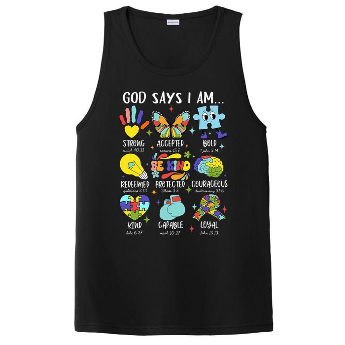 God Says I Am Be Kind Autism Awareness Sped PosiCharge Competitor Tank