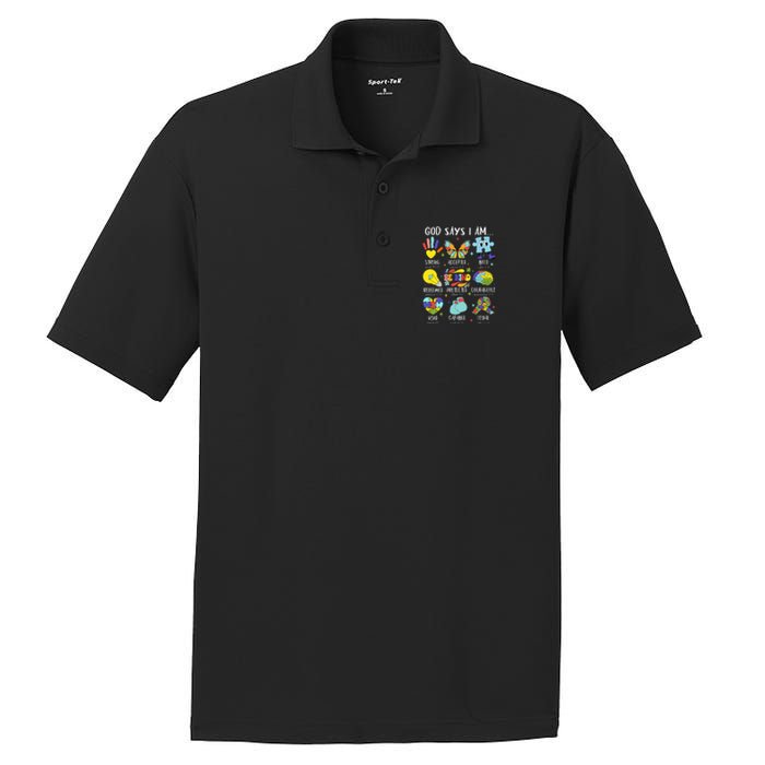 God Says I Am Be Kind Autism Awareness Sped PosiCharge RacerMesh Polo