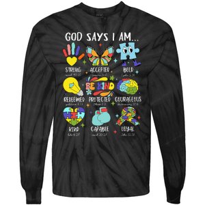 God Says I Am Be Kind Autism Awareness Sped Tie-Dye Long Sleeve Shirt