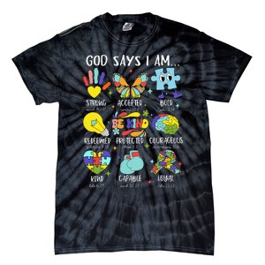 God Says I Am Be Kind Autism Awareness Sped Tie-Dye T-Shirt