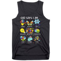 God Says I Am Be Kind Autism Awareness Sped Tank Top