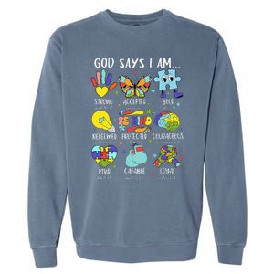 God Says I Am Be Kind Autism Awareness Sped Garment-Dyed Sweatshirt