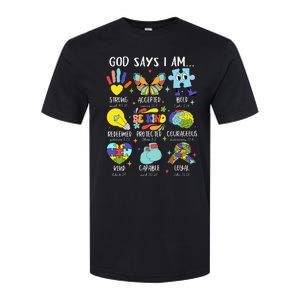 God Says I Am Be Kind Autism Awareness Sped Softstyle CVC T-Shirt