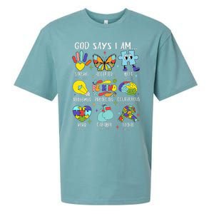 God Says I Am Be Kind Autism Awareness Sped Sueded Cloud Jersey T-Shirt