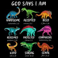 God Says I Am Dinosaur Funny Dino Bible Verse Cooling Performance Crew T-Shirt