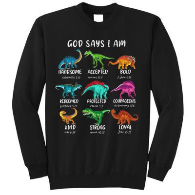 God Says I Am Dinosaur Funny Dino Bible Verse Sweatshirt
