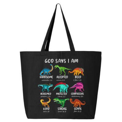 God Says I Am Dinosaur Funny Dino Bible Verse 25L Jumbo Tote