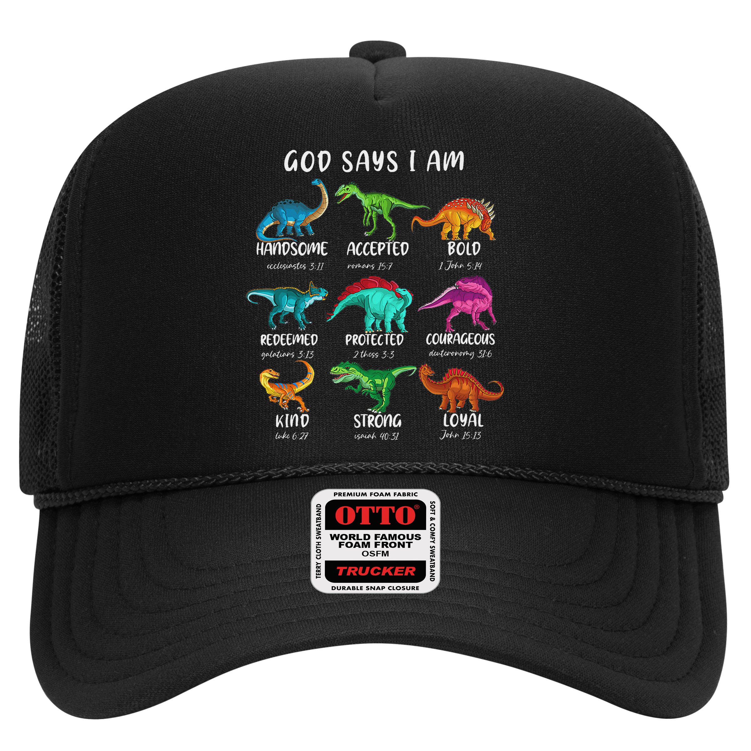 God Says I Am Dinosaur Funny Dino Bible Verse Hat