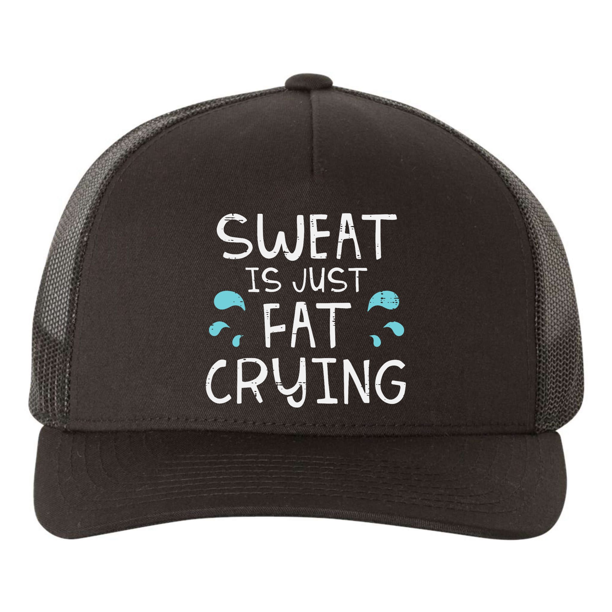 Gym Sweat Is Just Fat Crying Funny Workout Fitness Yupoong Adult 5-Panel Trucker Hat