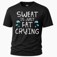 Gym Sweat Is Just Fat Crying Funny Workout Fitness Cooling Performance Crew T-Shirt