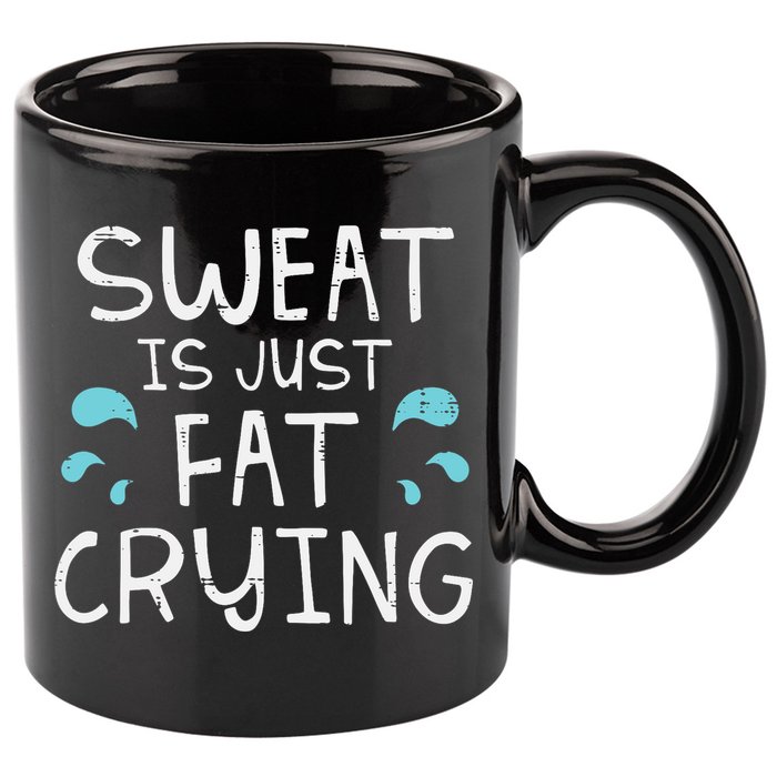 Gym Sweat Is Just Fat Crying Funny Workout Fitness 11oz C Handle Ceramic Mug