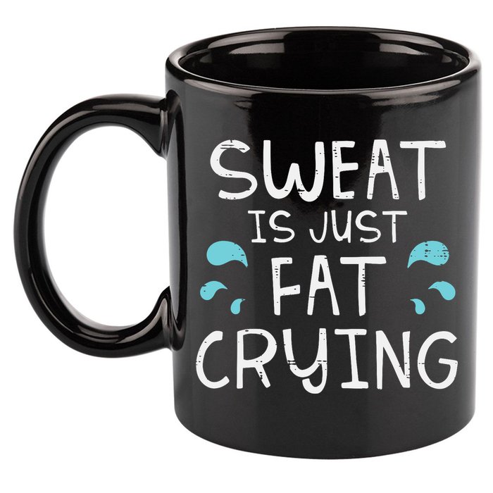 Gym Sweat Is Just Fat Crying Funny Workout Fitness 11oz C Handle Ceramic Mug