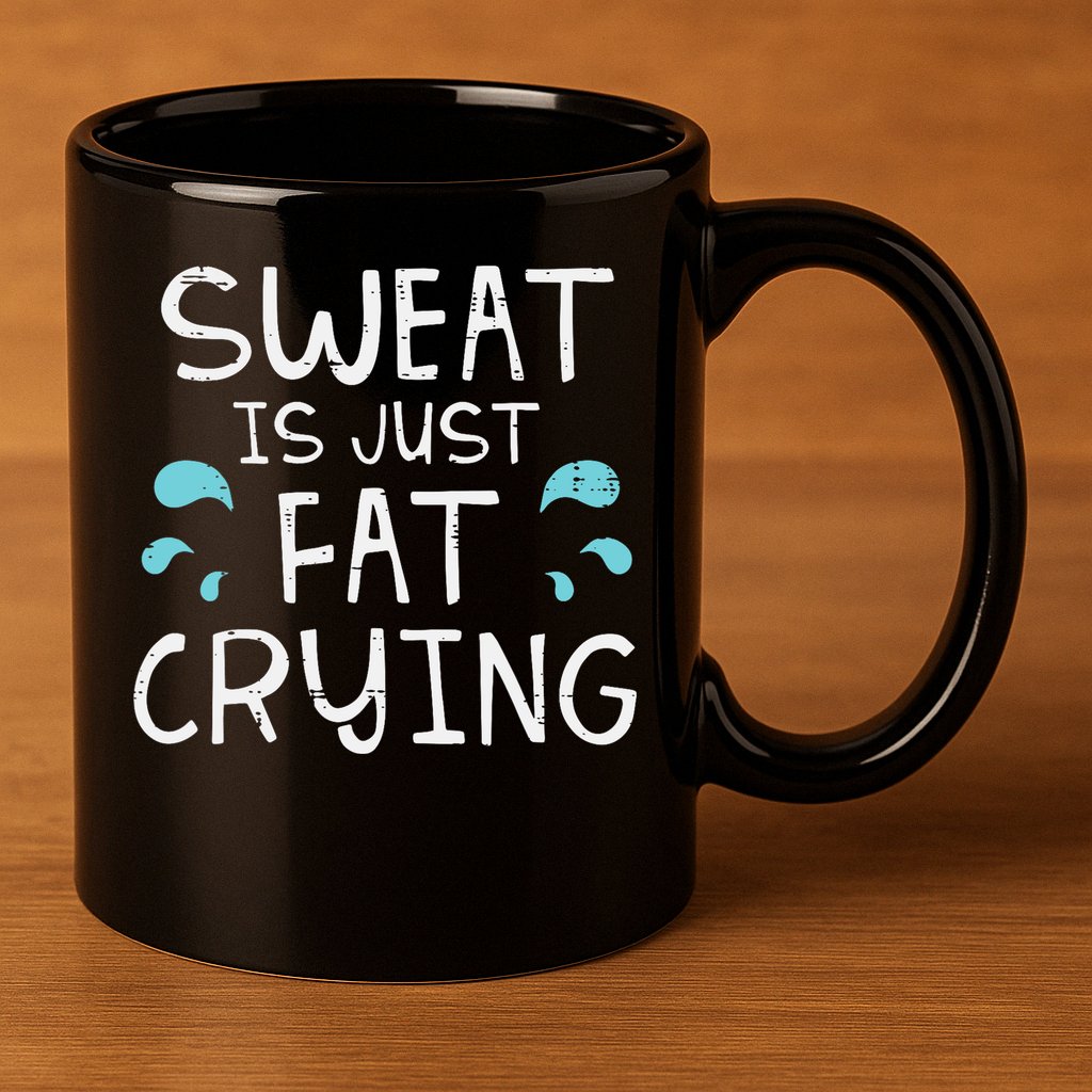 Gym Sweat Is Just Fat Crying Funny Workout Fitness 11oz C Handle Ceramic Mug