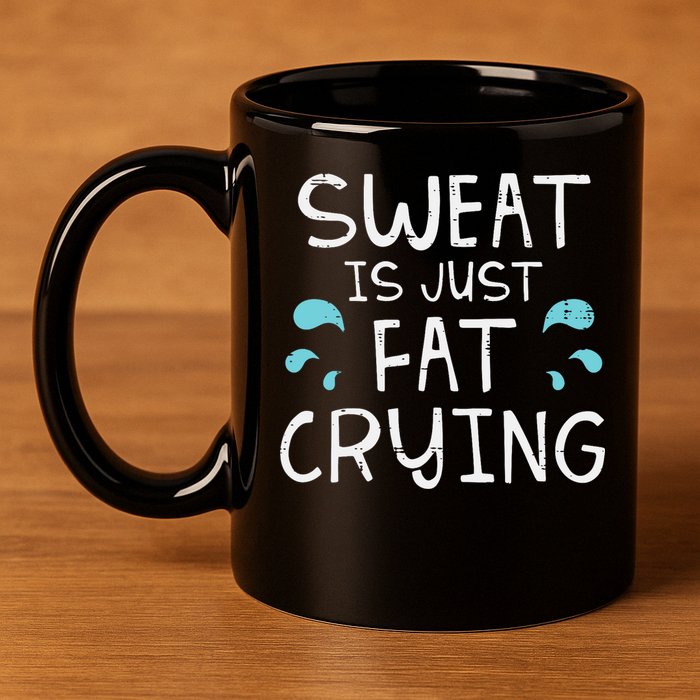 Gym Sweat Is Just Fat Crying Funny Workout Fitness 11oz C Handle Ceramic Mug