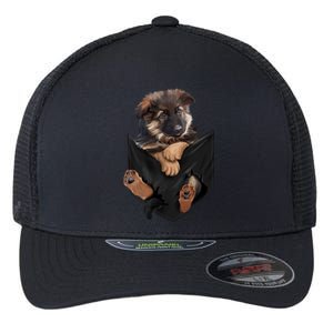 Ger Shepherd In Pocket Funny Funny Gift Dogs Meaningful Gift Funny Gift Flexfit Unipanel Trucker Cap