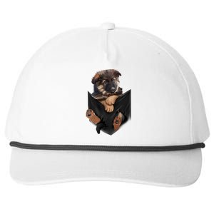 Ger Shepherd In Pocket Funny Funny Gift Dogs Meaningful Gift Funny Gift Snapback Five-Panel Rope Hat