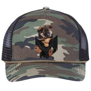 Ger Shepherd In Pocket Funny Funny Gift Dogs Meaningful Gift Funny Gift Retro Rope Trucker Hat Cap