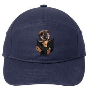 Ger Shepherd In Pocket Funny Funny Gift Dogs Meaningful Gift Funny Gift 7-Panel Snapback Hat