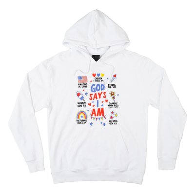 God Says I Am July 4th Christian Bible Verse Hoodie