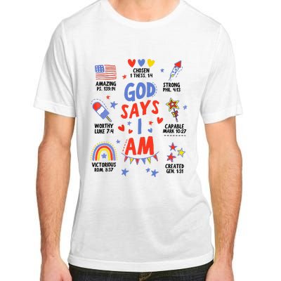 God Says I Am July 4th Christian Bible Verse Adult ChromaSoft Performance T-Shirt