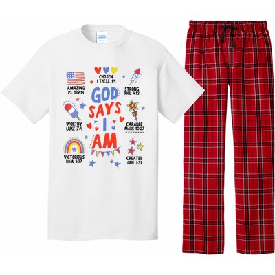 God Says I Am July 4th Christian Bible Verse Pajama Set