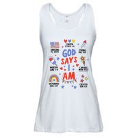 God Says I Am July 4th Christian Bible Verse Ladies Essential Flowy Tank