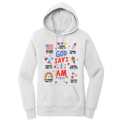 God Says I Am July 4th Christian Bible Verse Women's Pullover Hoodie