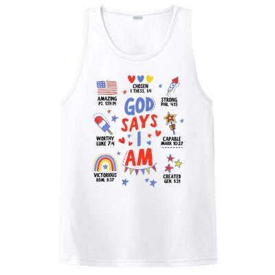 God Says I Am July 4th Christian Bible Verse PosiCharge Competitor Tank