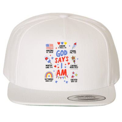 God Says I Am July 4th Christian Bible Verse Wool Snapback Cap
