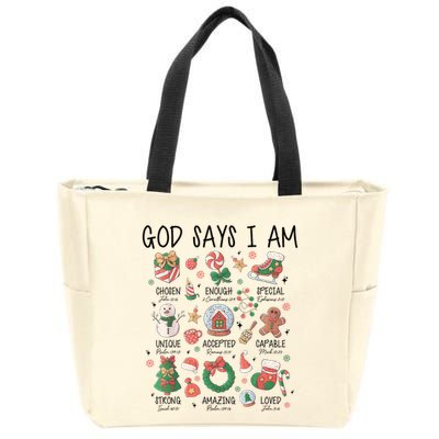 God Says I Am Cute Christmas Xmas Christian Zip Tote Bag