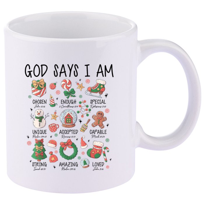 God Says I Am Cute Christmas Xmas Christian 11oz C Handle Ceramic Mug