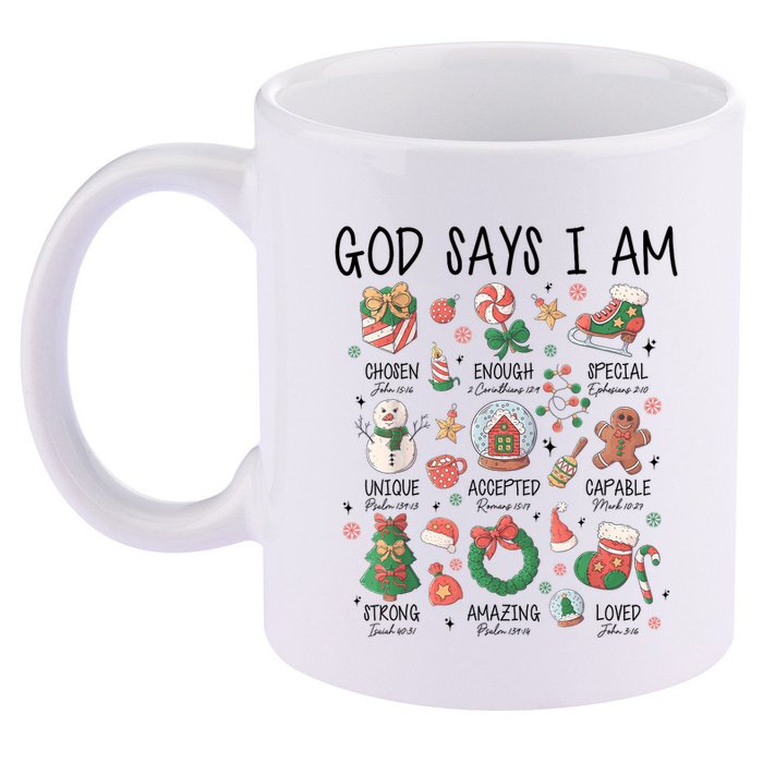 God Says I Am Cute Christmas Xmas Christian 11oz C Handle Ceramic Mug