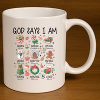 God Says I Am Cute Christmas Xmas Christian 11oz C Handle Ceramic Mug